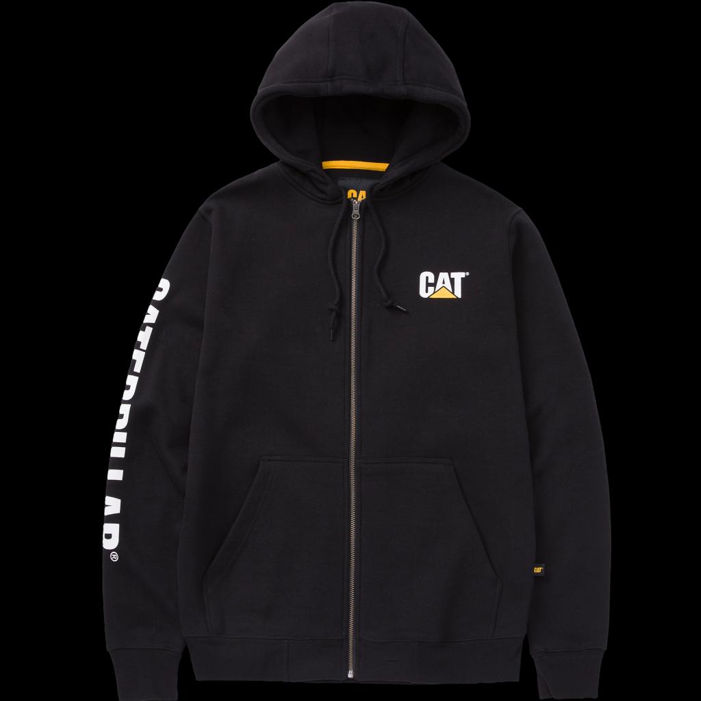 Vyriškas džemperis CATERPILLAR BLACK, su kapišonu ir užtrauktuku