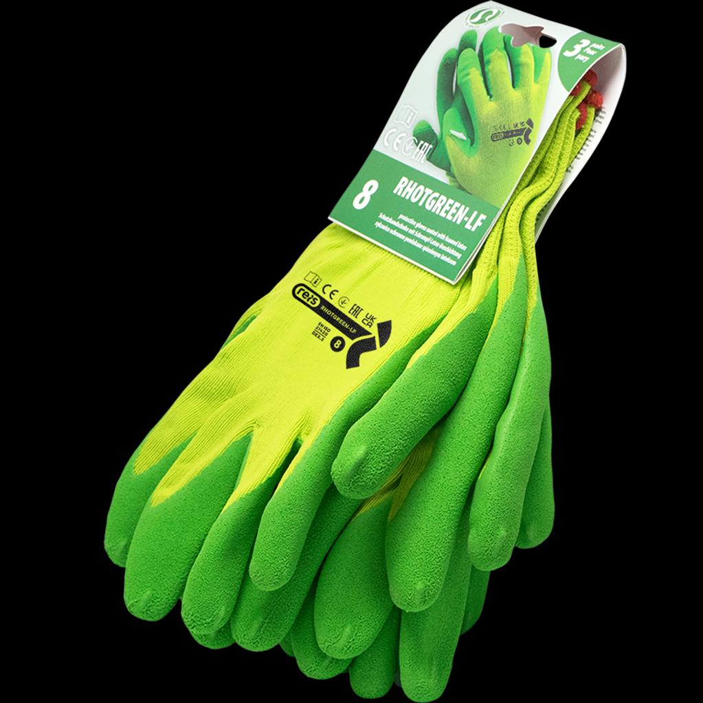 Lateksu aplietos darbo pirštinės HOTGREEN (3 poros)