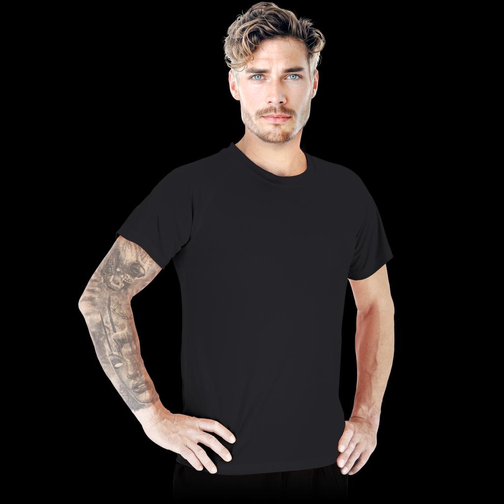 Vyriški marškinėliai PORTO trumpomis rankovėmis, juodos spalvos