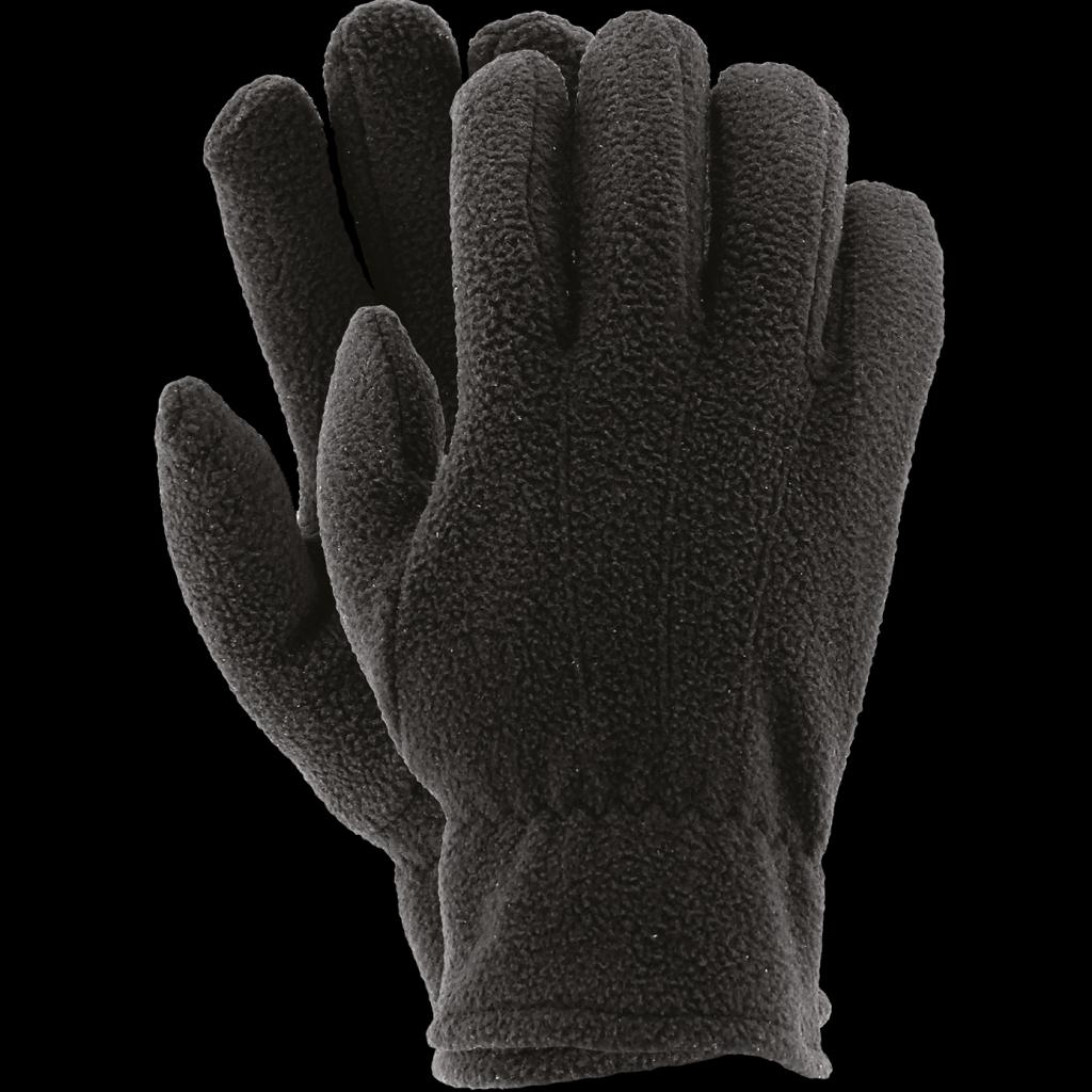 Šiltos flisinio audinio pirštinės POLAREX, juodos spalvos
