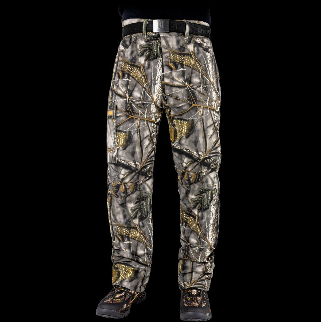 Patvarios, šiltos ir elastingos maskuojančio rašto kelnės HUNTER RIP-STOP