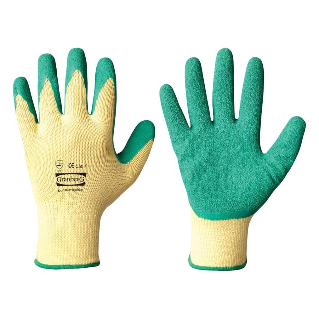 Megztos darbo pirštinės aplietos lateksu RUBBER