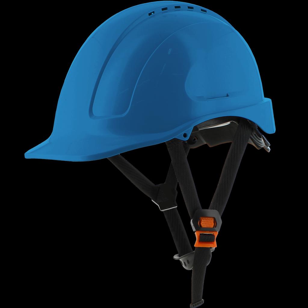 Apsauginis Šalmas AJUSCO CHINSTRAP, su 6-ių taškų dirželiu, mėlynos spalvos