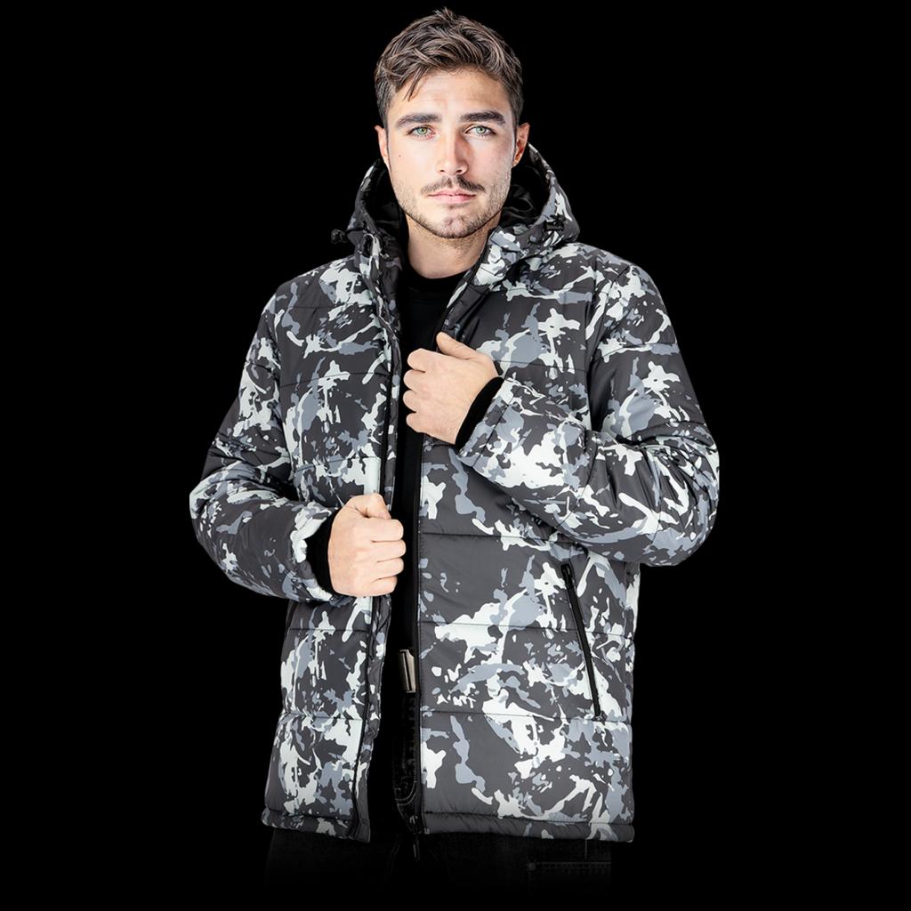 Poliuretano danga dengta žieminė striukė MARCK, modernaus maskuojančio rašto