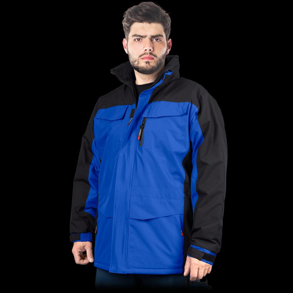 Neperšlampanti tvirta žieminė striukė darbui WINTER, mėlynos spalvos