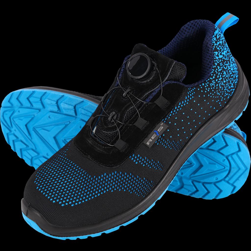 Apsauginiai batai DROP S1 SR FO, su greito užveržimo sistema, juodos/mėlynos spalvos