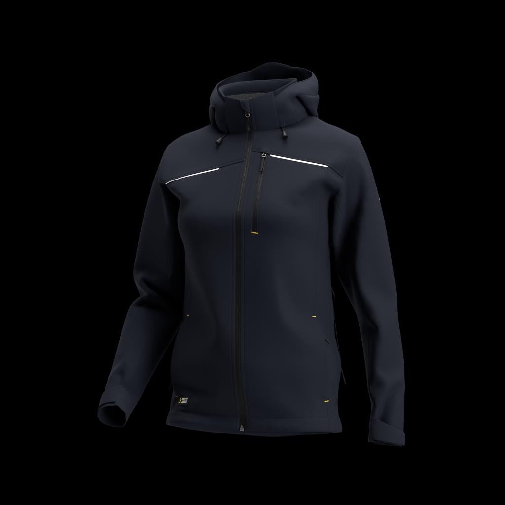 Vandeniui atspari, neperpučiama ir kvėpuojanti moteriška SoftShell striukė, mėlyna