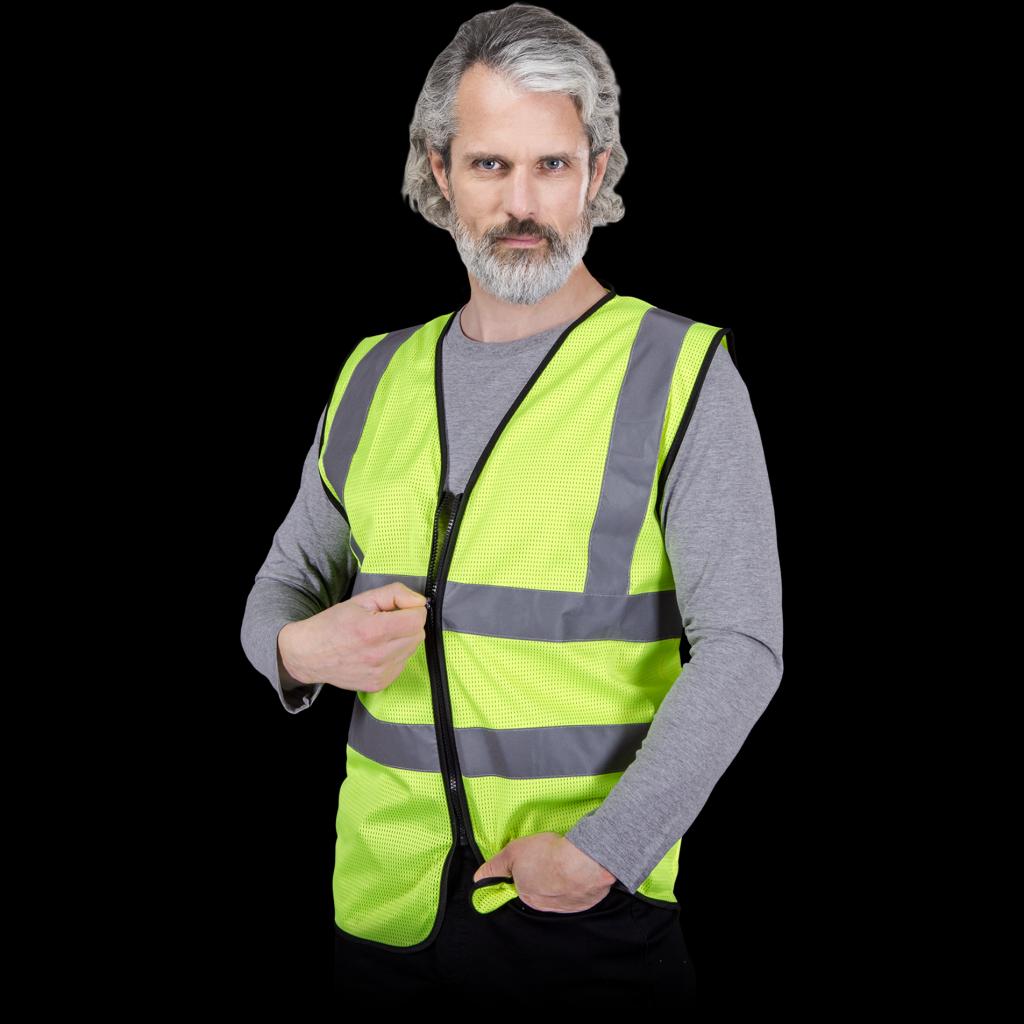 Signalinė Liemenė MESH ZIPPER (geltona arba oranžinė spalvos)