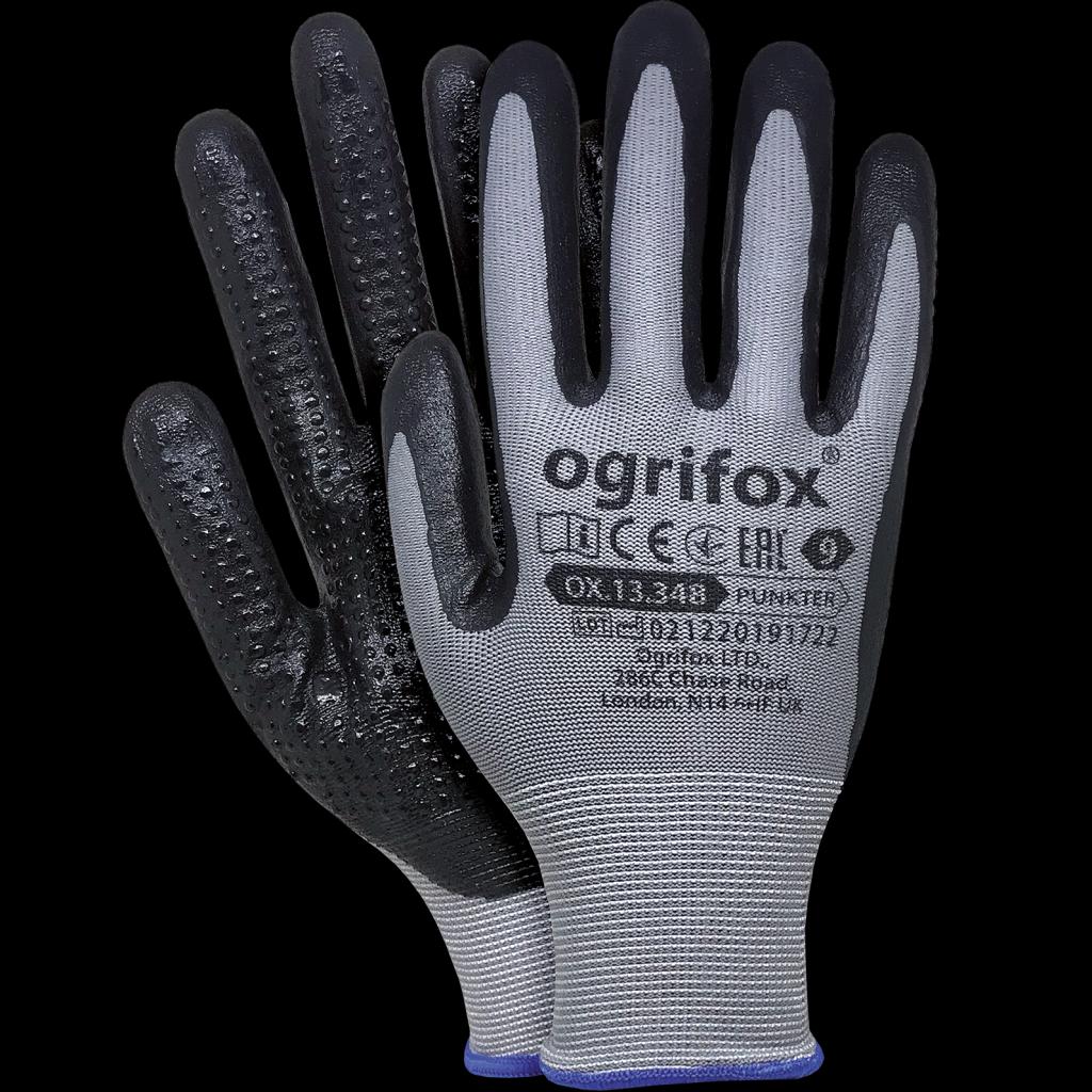 Apsauginės pirštinės PUNKTER aplietos, su taškeliais