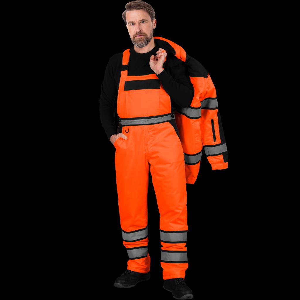 Pašiltintas darbo puskombinezonis MILING ORANGE, dydžiai nuo M iki 8XL