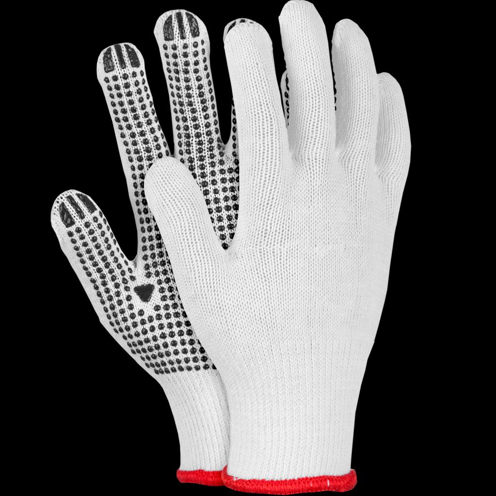 Pirštinės su PVC taškeliais RDZN, įvairių spalvų (12 porų)