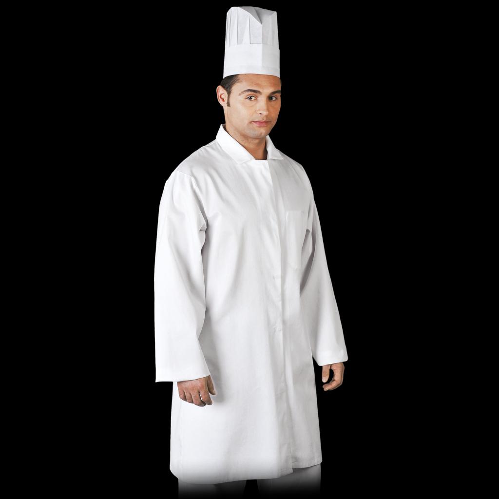 Vyriškas apsiaustas FOOD CME, atitinka HACCP standartą, pritaikytas darbui maisto pramonėje