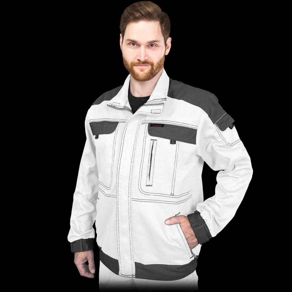 Medvilninis darbo švarkas CORTON WHITE