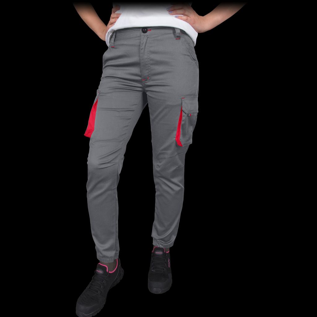 Stilingos moteriškos darbo kelnės LANDBAX Grey, su elastanu