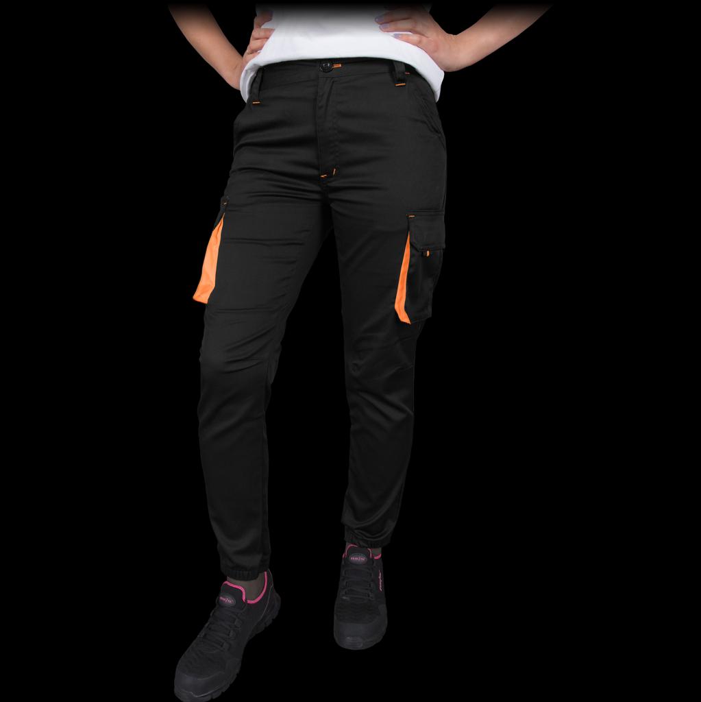 Moteriškos apsauginės kelnės su elastingu juosmeniu LANDBAX JOG BLACK