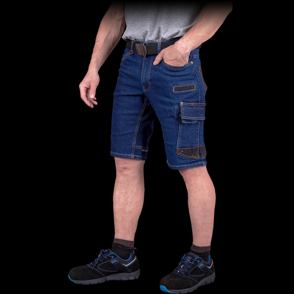 Elastingi džinsiniai darbo šortai JEAN BLUE