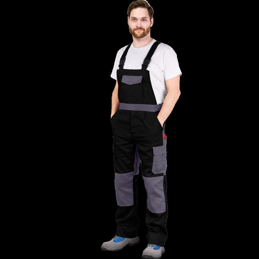 Medvilninis darbo puskombinezonis BOMUL BLACK