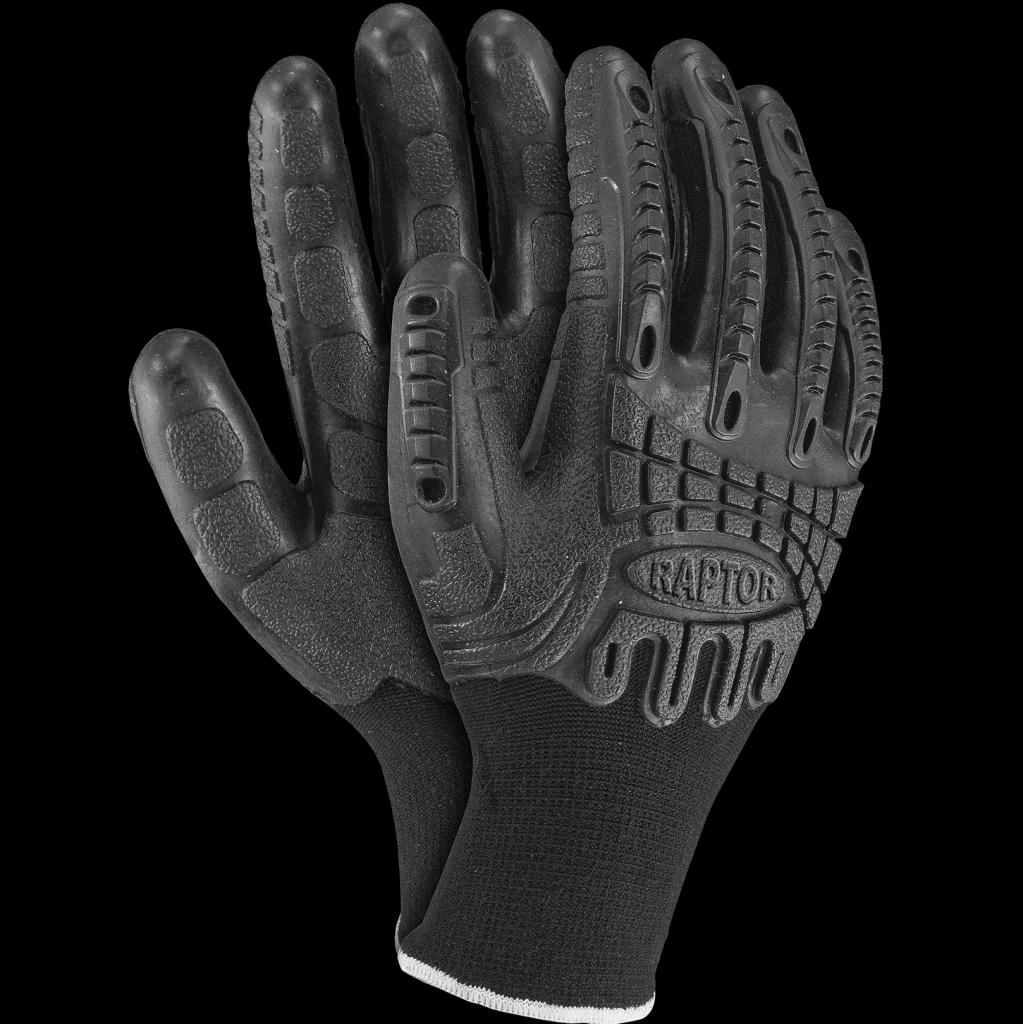 Antivibracinės pirštinės RAPTOR, padengtos minkštu TPR medžiagos sluoksniu