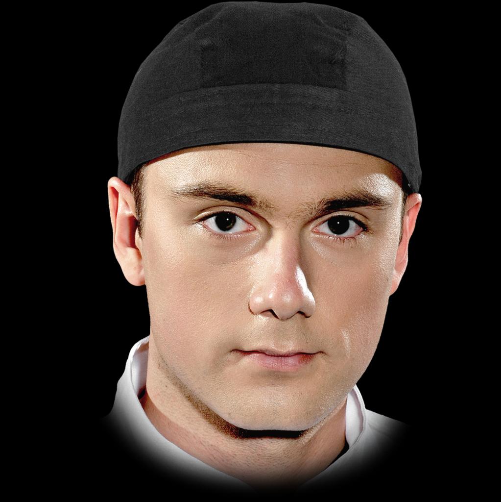 Virėjo kepurėlė - skarelė, juodos spalvos