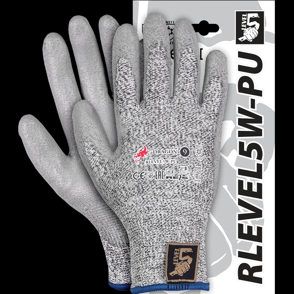 Pašiltintos pjovimui atsparios pirštinės LEVEL5, iš itin stipraus UHMWPE pluošto