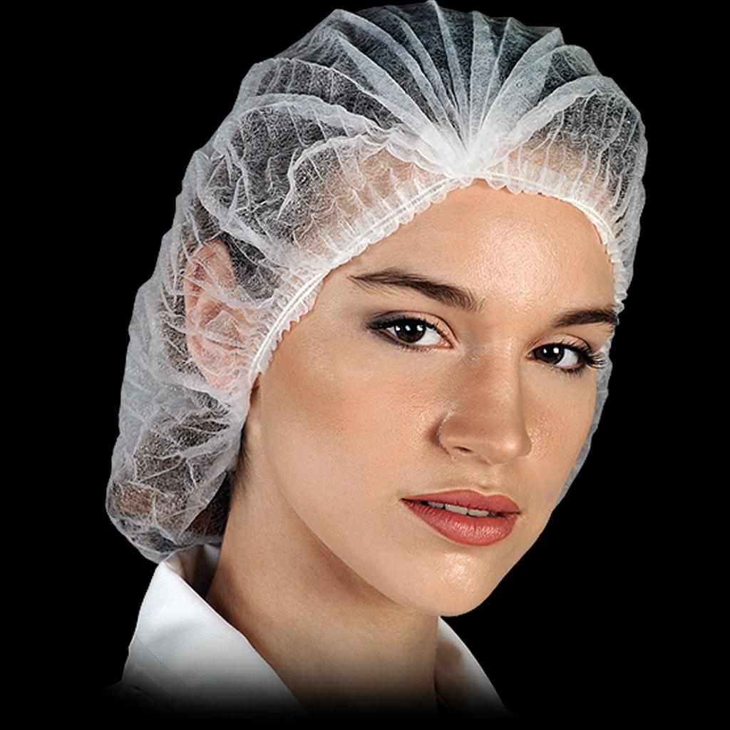 Vienkartinės kepurėlės WHITE (100 vnt.)