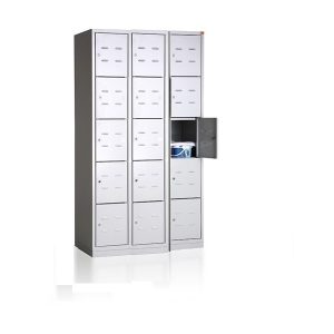 Penkių lygių, penkiolikos durelių metalinė spintelė CLASSIC CUBE 900x490x1800