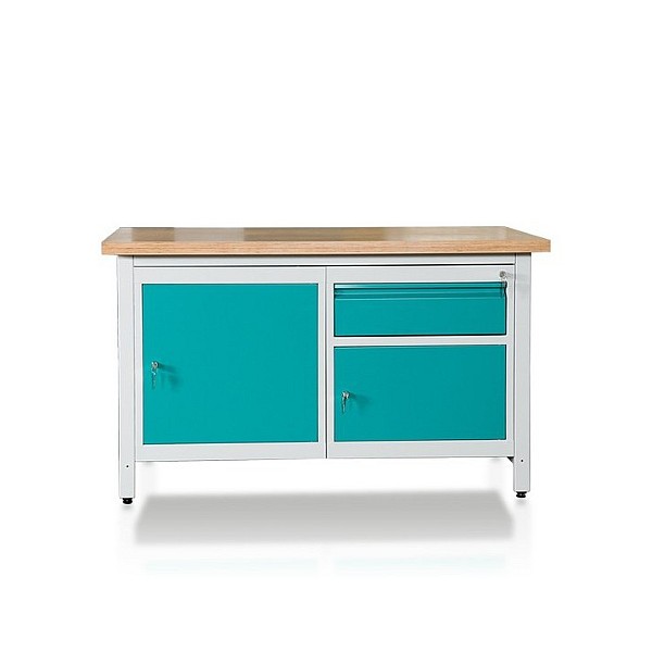 Sustiprintas darbastalis su 2 lentynomis ir stalčiumi COMBI STRONG L-1500