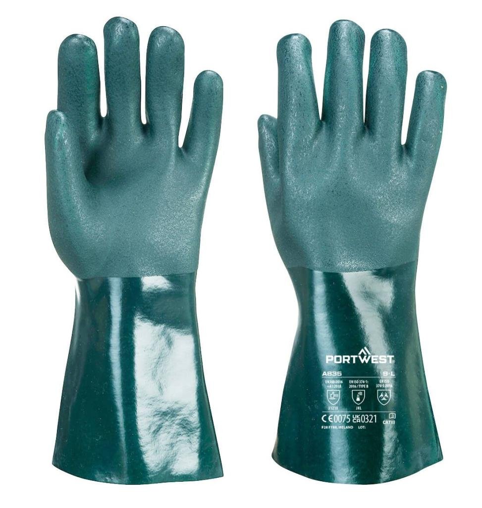 Dvigubu PVC sluoksniu padengtos pirštinės Portwest A835